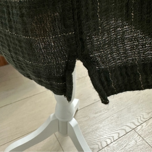 Wrap London Tunic Dress With Pockets Dark Olive Green & Light Stripes Size 4 - Picture 8 of 11